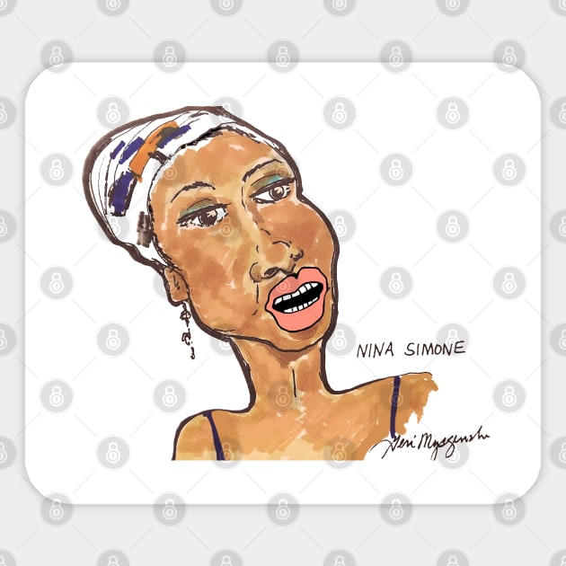 Nina Simone Sticker by TheArtQueenOfMichigan 